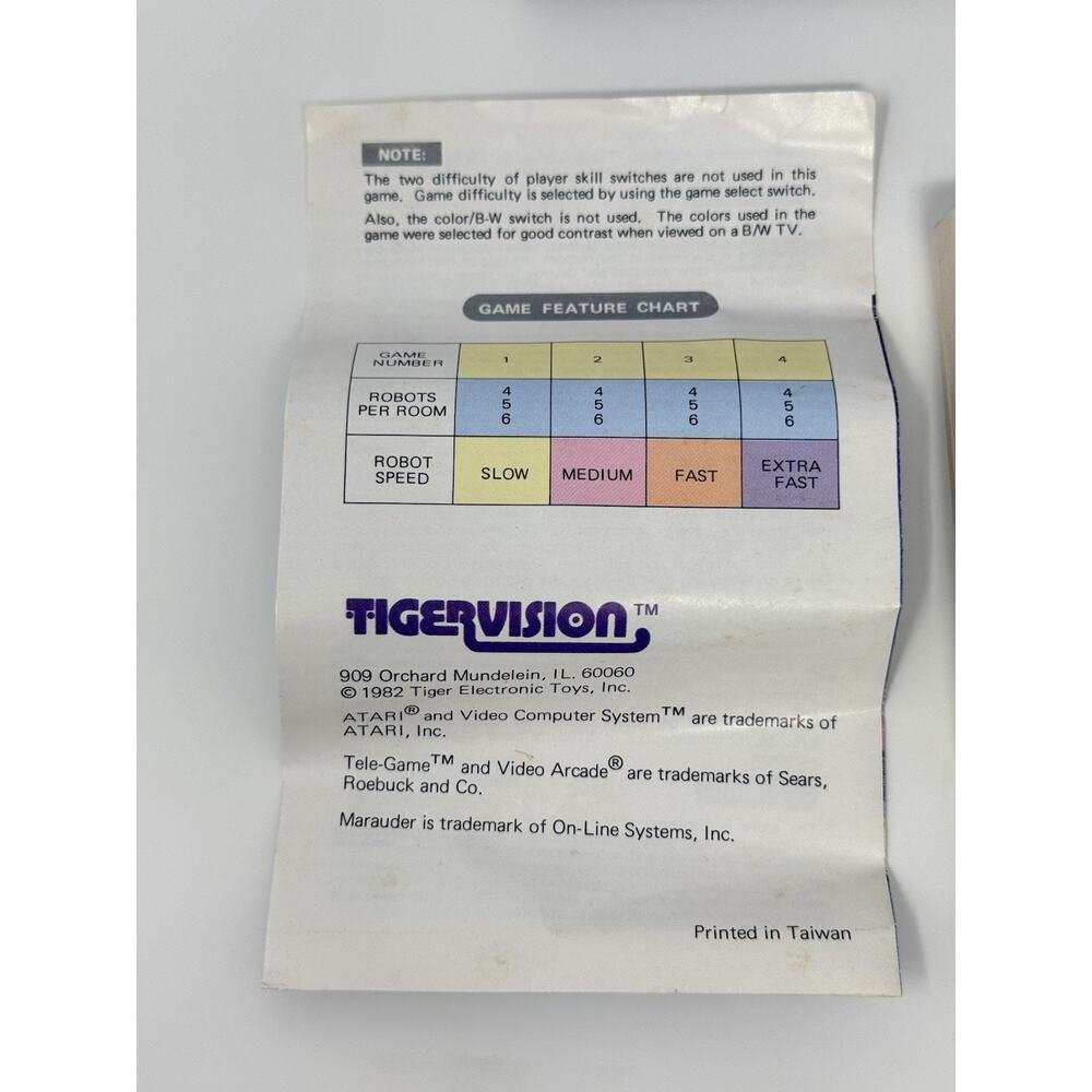 Marauder Atari 2600 Tigervision Complete CIB Tested Rare - Picture 8 of 8
